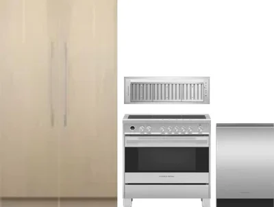 5 Piece Package Includes Refrigerator, Freezer, Range, Hood And Dishwasher